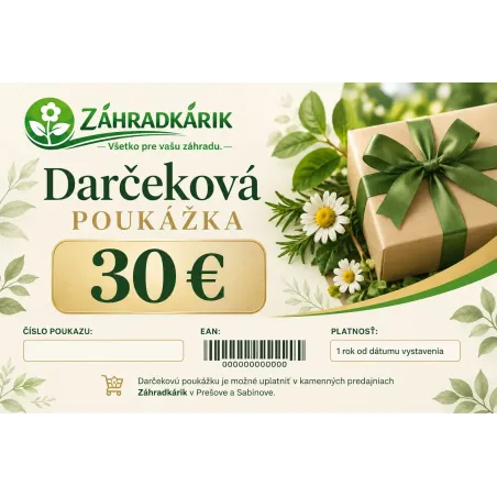 Darčekový poukaz Záhradkárik – 30 €
