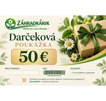 Darčekový poukaz Záhradkárik – 50 €