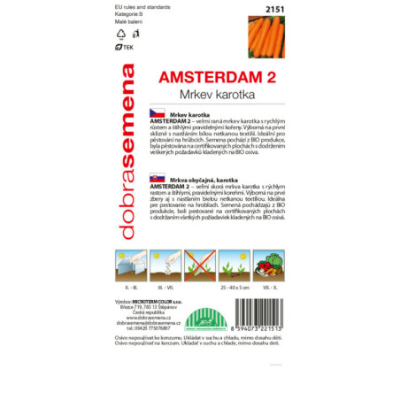 Mrkva skorá Amsterdam 2 BIO