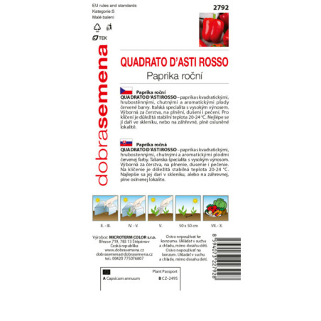 Paprika zeleninová Quadrato d’Asti Rosso