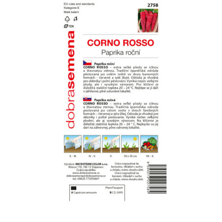 Paprika zeleninová Corno Rosso