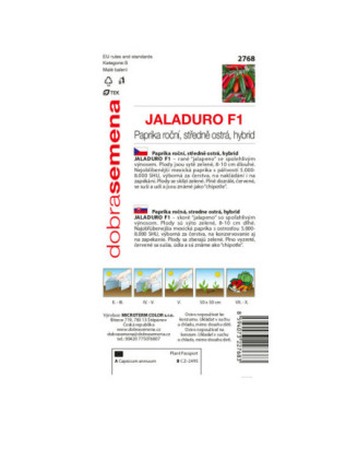 Paprika zeleninova Jaladuro F1 paliva typ JALAPENO DS