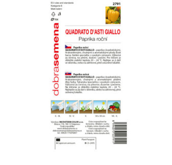 Paprika zeleninová Quadrato d’Asti Giallo