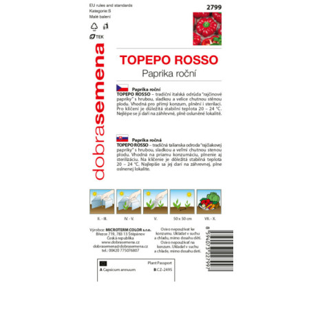 Paprika zeleninová Topepo Rosso