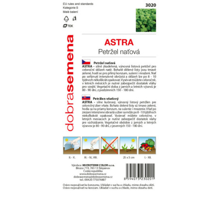 Petržlen vňaťový Astra 3020 DS-3
