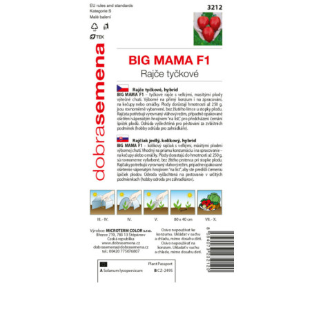 Rajčiak kolíkový Big Mama F1