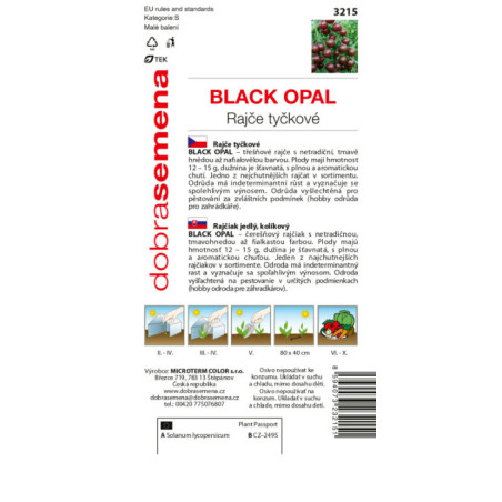 Rajčiak kolíkový ceresno Black Opal