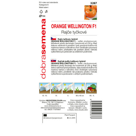 Rajčiak kolíkový Wellington orange F1