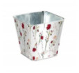 Obal na kvetináč štvorec plech 125 × 125 × 120 mm lucne kvety