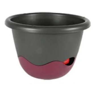 Kvetinac Mareta zaves 25cm antracit-vino