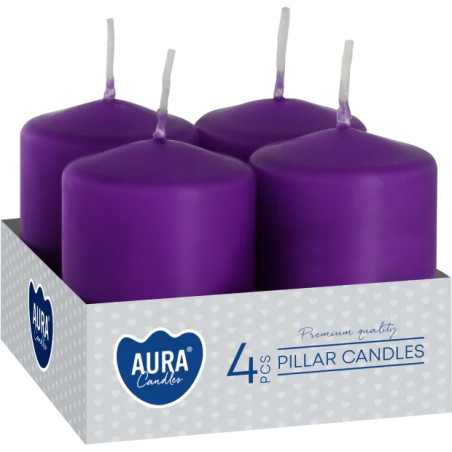 Adventne sviecky 40/60 4ks fialove metal