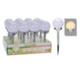 Lampa solárna 10 cm guľa, mliečna