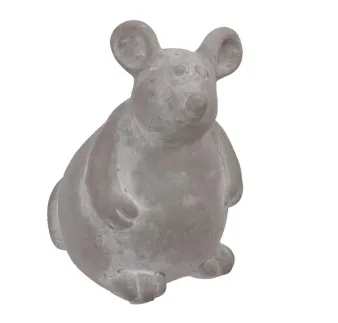 Myš sediaca, cement, sivá, 8 × 7×11 cm
