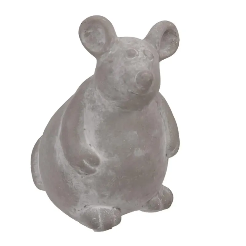 Myš sediaca, cement, sivá, 8 × 7×11 cm