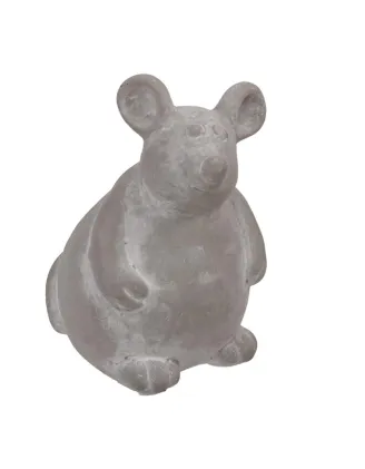 Myš sediaca, cement, sivá, 8 × 7×11 cm