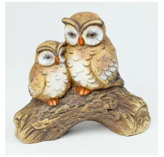 Sova na konári, porcelán, 15,4 × 6,8 × 13 cm