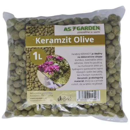 Keramzit 1 l 8-16 mm AS Garden tmavozelený