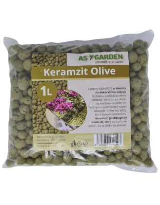 Keramzit 1 l 8-16 mm AS Garden tmavozelený