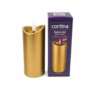 LED sviečka Cortina, 12 cm, zlatá