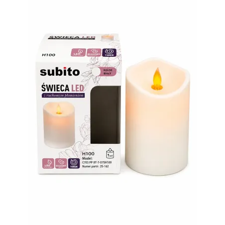 Sviečka LED Subito biela 009, časovač