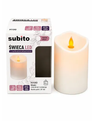 Sviečka LED Subito biela 009, časovač