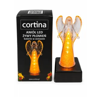 LED Anjel, živý plameň, s batériami