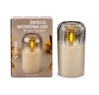 Sviečka led vosk 7,5 cm strieborná