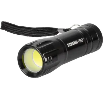 Svietidlo Strend Pro Flashlight FL004, COB 100 lm, AluBody, 3xAAA