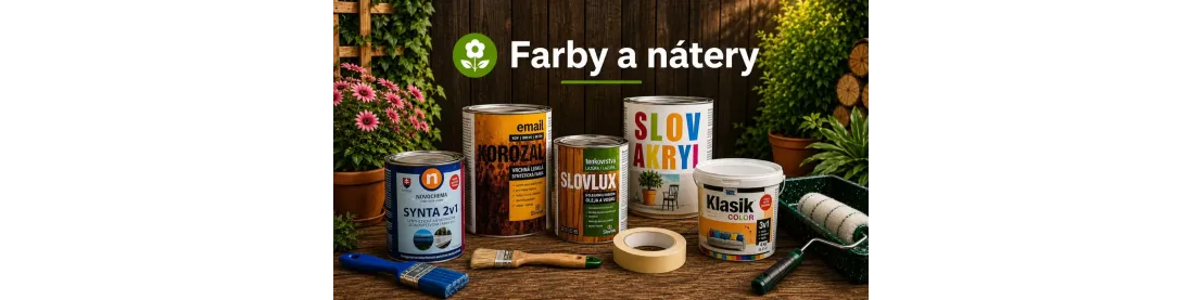 Farby a nátery – interiérové, exteriérové, laky, oleje