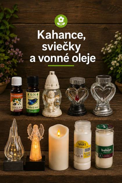  Kahance, sviečky, náplne, lampáše, vonné oleje 